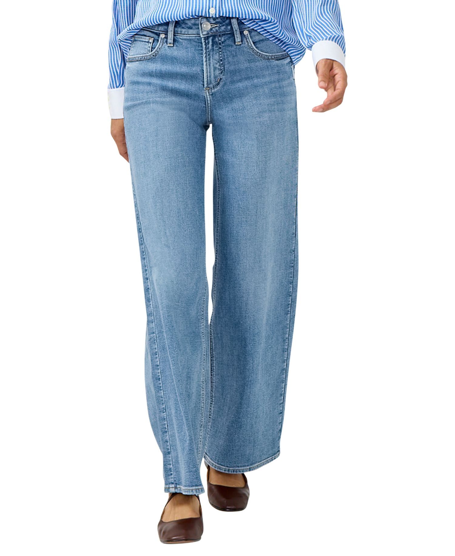 Women's Suki Mid Rise Curvy Fit Wide Leg Jeans