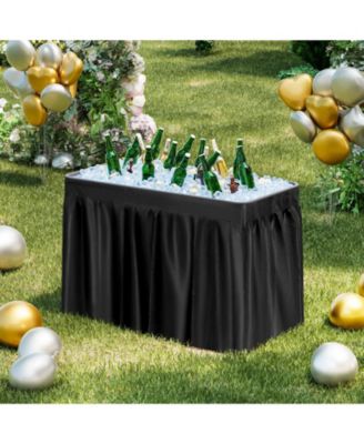 4 Feet Plastic Party Ice Folding Table with Matching Skirt