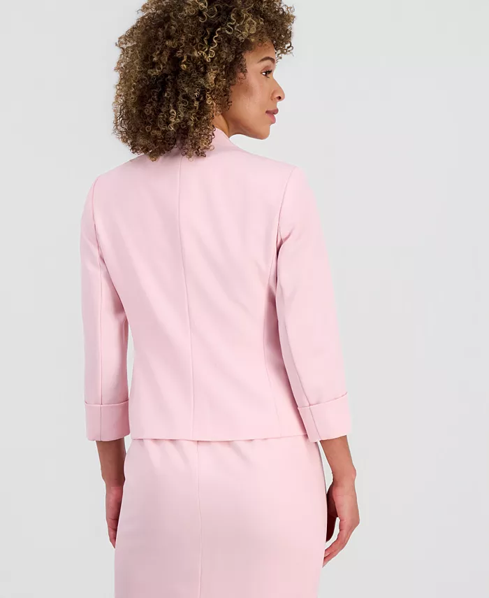 3/4-Sleeve Kiss-Front Blazer, Regular & Petite - thumbnail 4