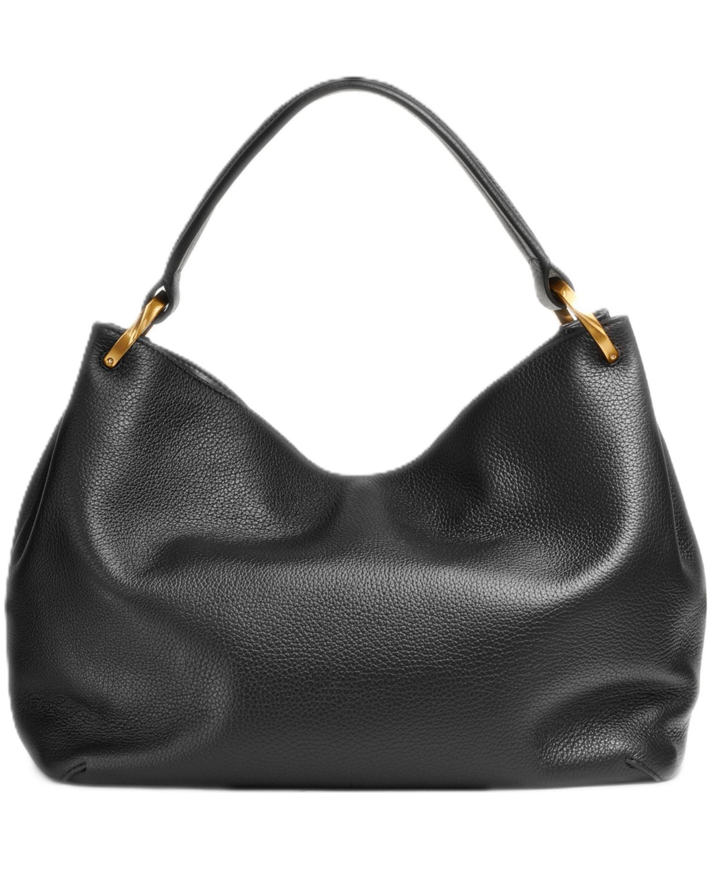 Женская сумка Donna Karan New York Glenwood Leather Tassel Detail Large Shoulder Handbag, цвет: Чёрный / Золотой — фото 2