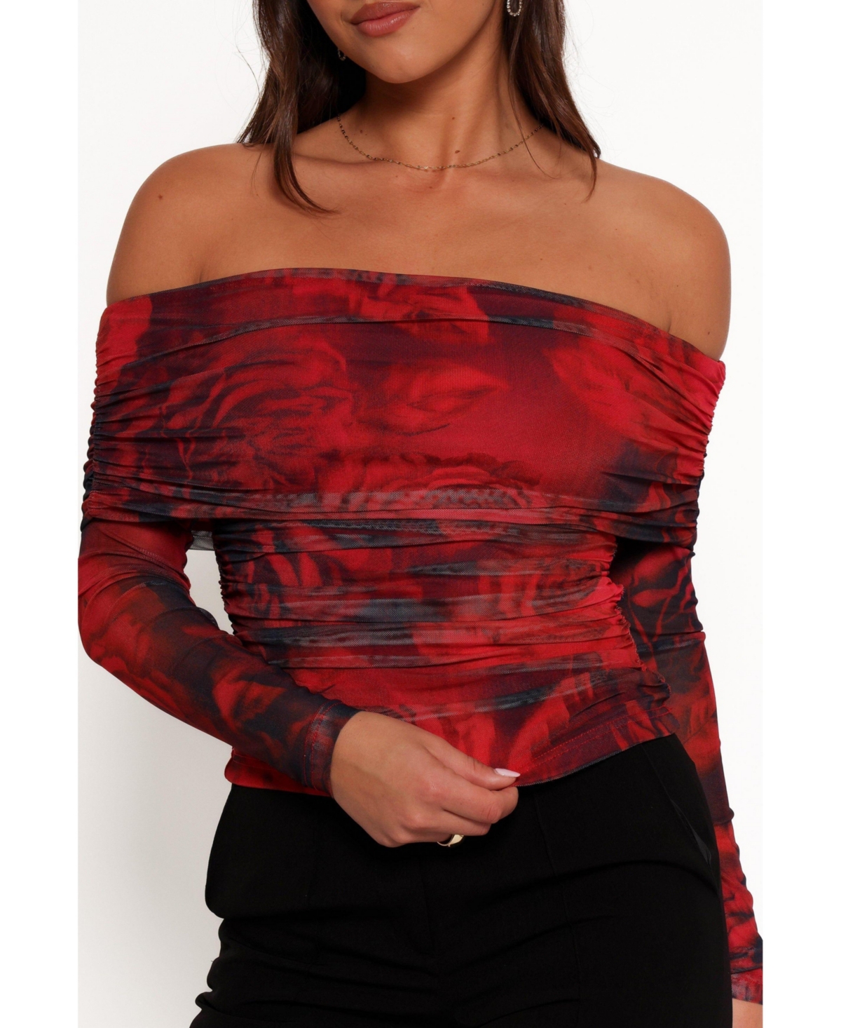 Petal and Pup Women's Koa Off Shoulder Top