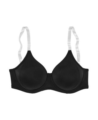 Women's B-DDD Clear Strap No-Padding Underwire T-Shirt Bra