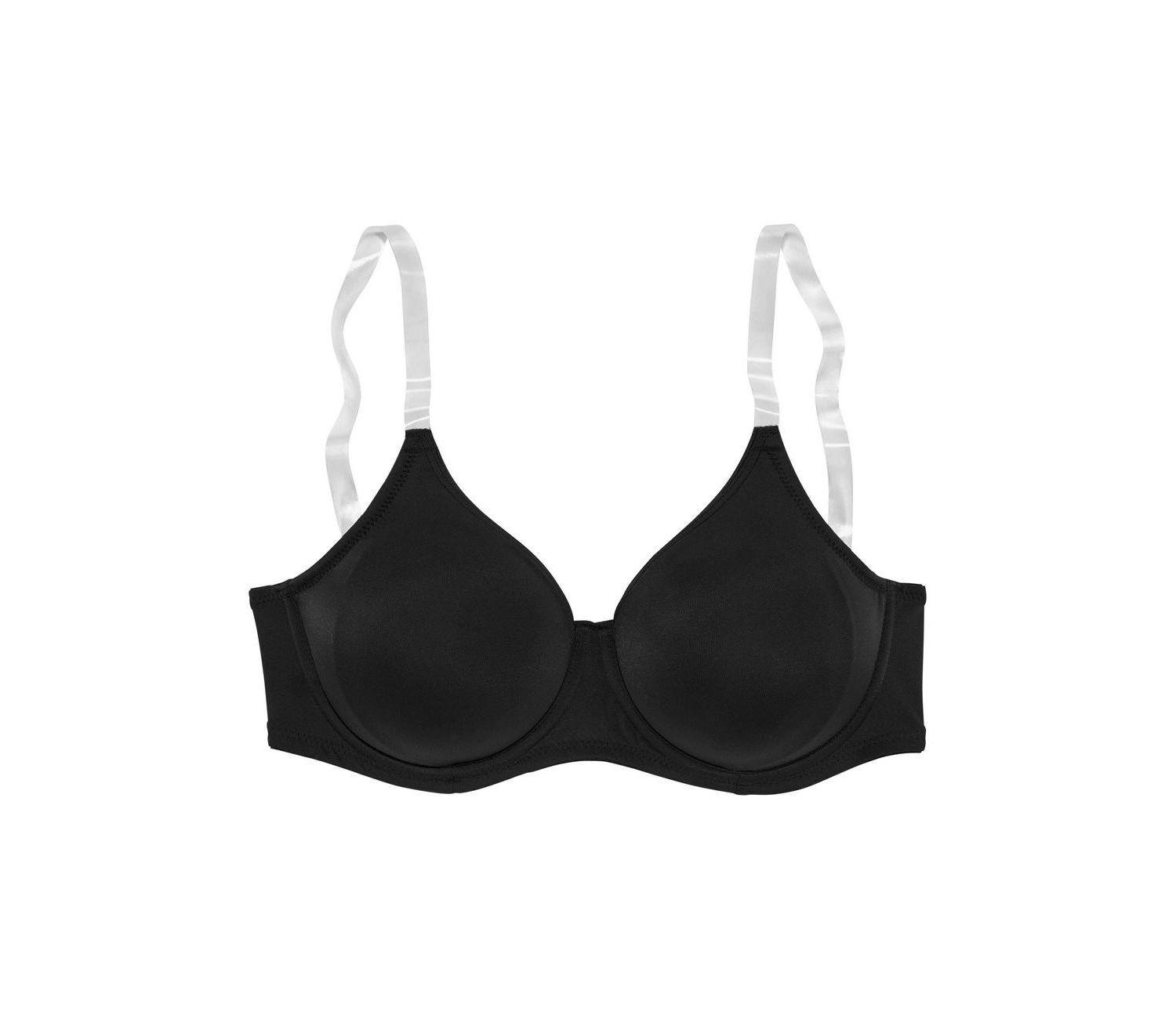 Women's Clear Strap Underwire Non-Padded T-Shirt Bra