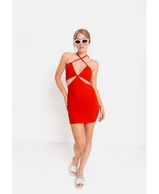 Women's Halter Neck Cut Out Dress