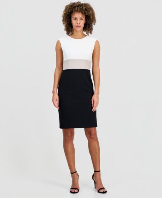 Women's Colorblock Sleeveless Sheath Dress