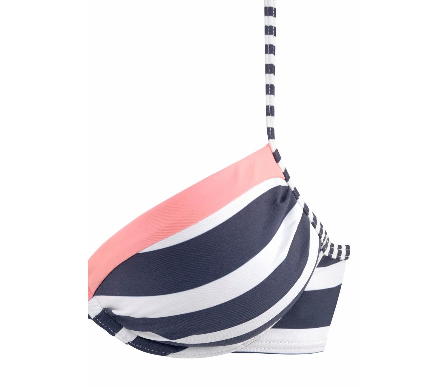 Women's Striped Removable Pads Push-Up Bikini Top
