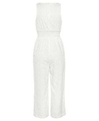 Women's Sleeveless Eyelet Jumpsuit