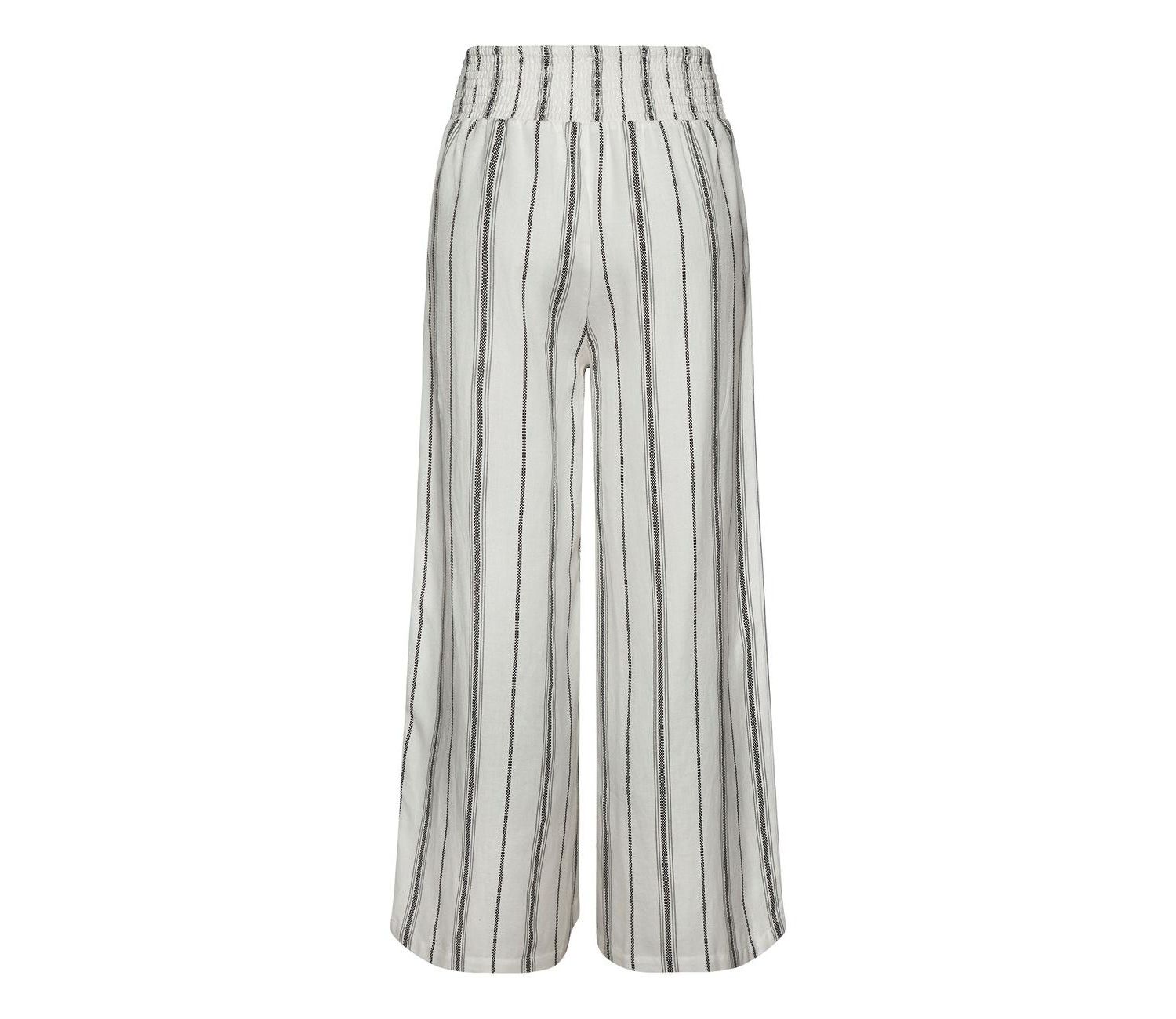 Women's Striped Wide Leg Smocked with Pockets Pants
