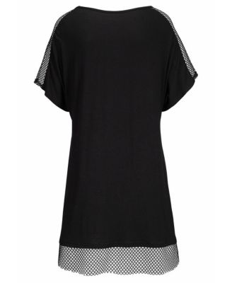 Women's Mesh Insert Cover up Beach Dress