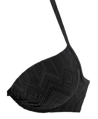 Women's Textured Push Up Bikini Swimsuit Top Bra Sizing