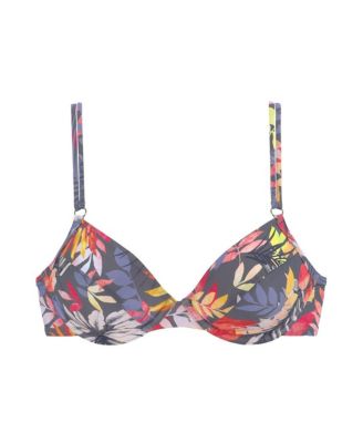 Women's Tropical Print Underwire Bikini Swimsuit Top Bra Sizing