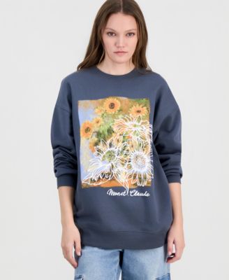 Rebellious One - Juniors' Sunflower Crewneck Sweatshirt