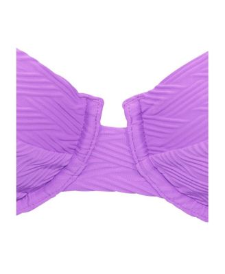 Women's Textured Balconette Underwire Bikini Swimsuit Top Bra Sizing