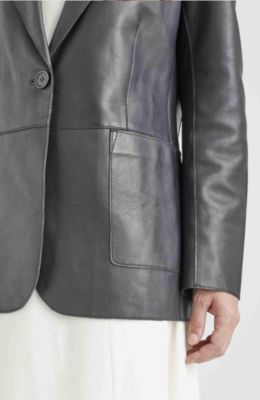 Women's Leather Astromelia Blazer with a straight silhouette
