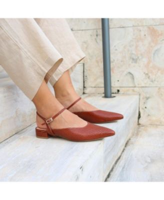 Women's Brown Snake Amal Customizable Point Slide