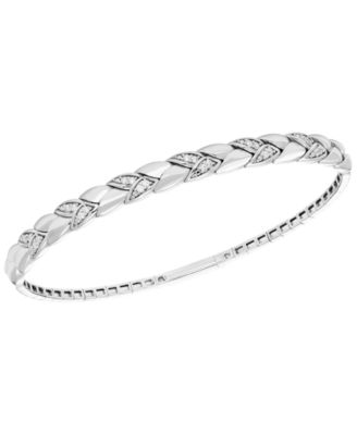 Diamond Bangle Bracelet (1/4 ct. t.w.) in Sterling Silver