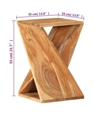 Side Table Brown Solid Acacia wood Compact Durable Side Table