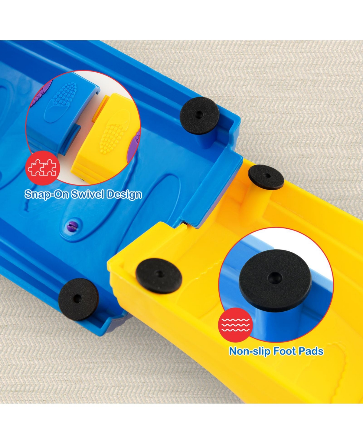 Sugift Colorful Kids Wavy Balance Beam with Textured Surface and Non-slip Foot Pads