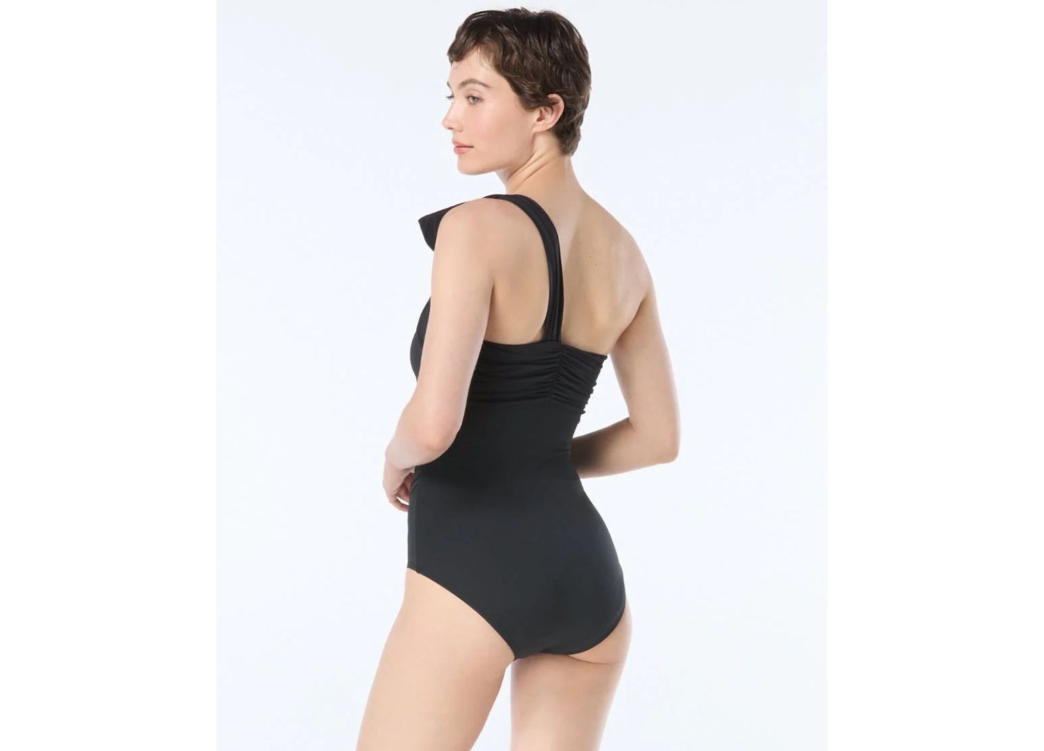 Women's Bow-Trim One-Shoulder One-Piece Swimsuit