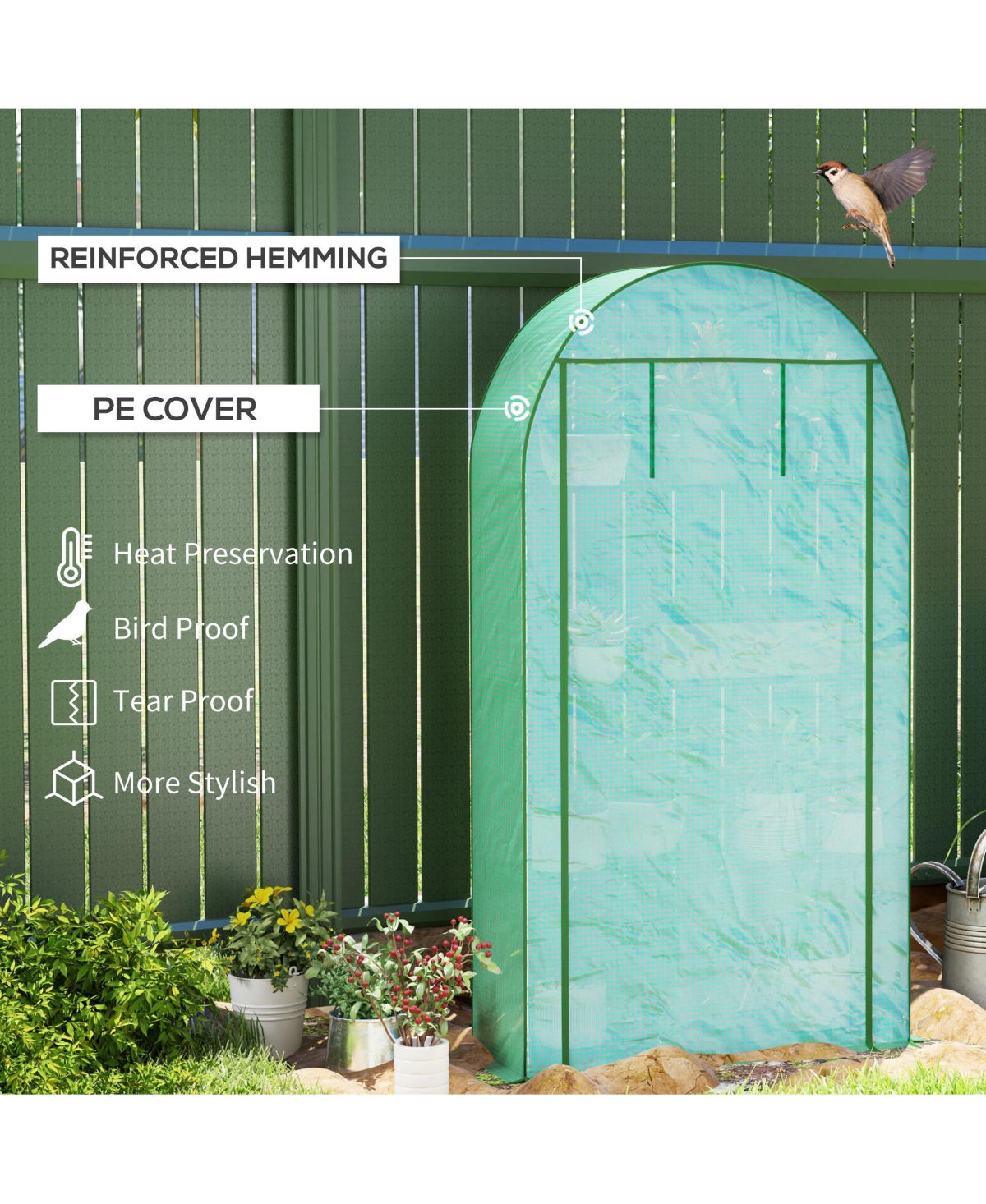 Outsunny Mini house with Roll-Up Door, Portable house