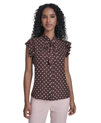 Tommy Hilfiger - Women's Dot Tie Neck Top