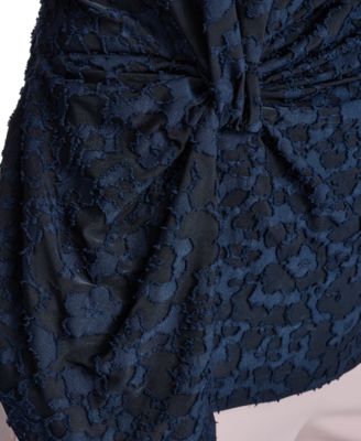 Women's Floral Clip Draped Crewneck Top