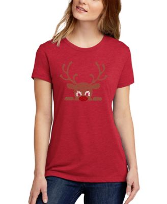 Women's Peeking Reindeer Short-Sleeve T-Shirt