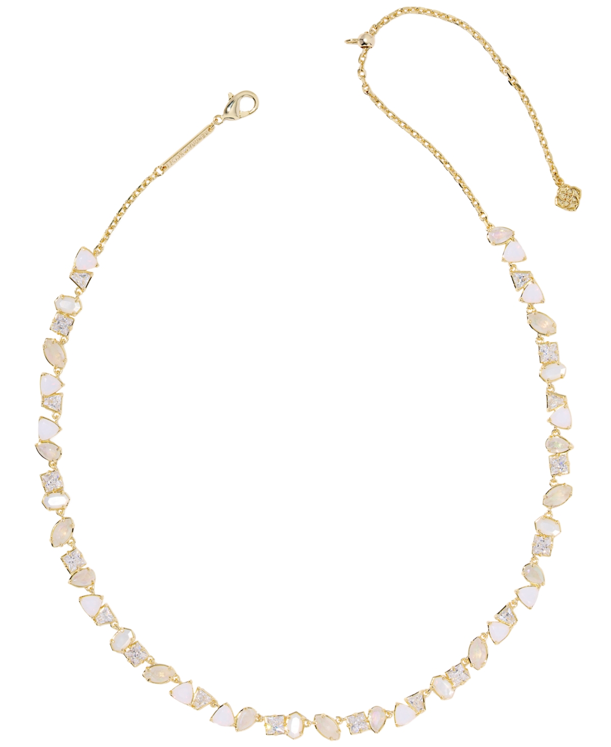 Kendra Scott Malachite Isabelle Tennis Necklace In Gold