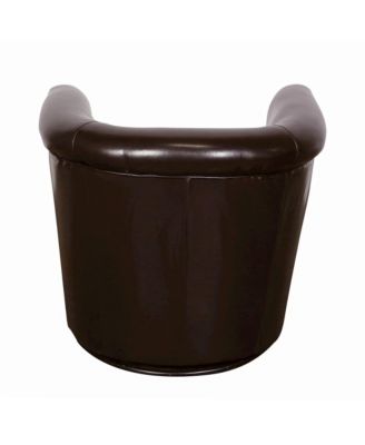Marvel Contemporary Leather-Look Swivel Accent Chair, Brown