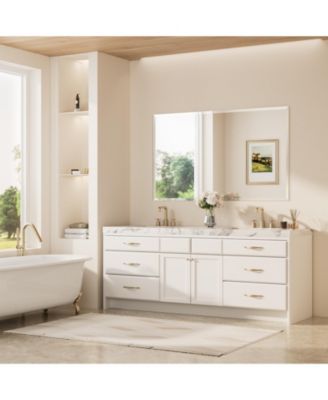 Inch Beveled Bathroom Vanity Mirror Shatterproof Frameless Wall Mirrored Over Sink Horizontal/Vertical