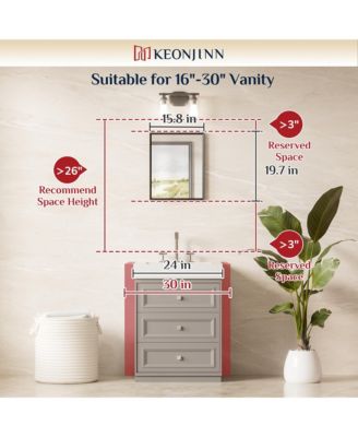 Inch Brushed Black Bathroom Vanity Mirror Metal Framed Over Sink Wall Mirror Horizontal/Vertical