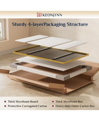 24x30 Inch Brushed Gold Bathroom Vanity Mirror Metal Framed Over Sink Wall Mirror Horizontal/Vertical