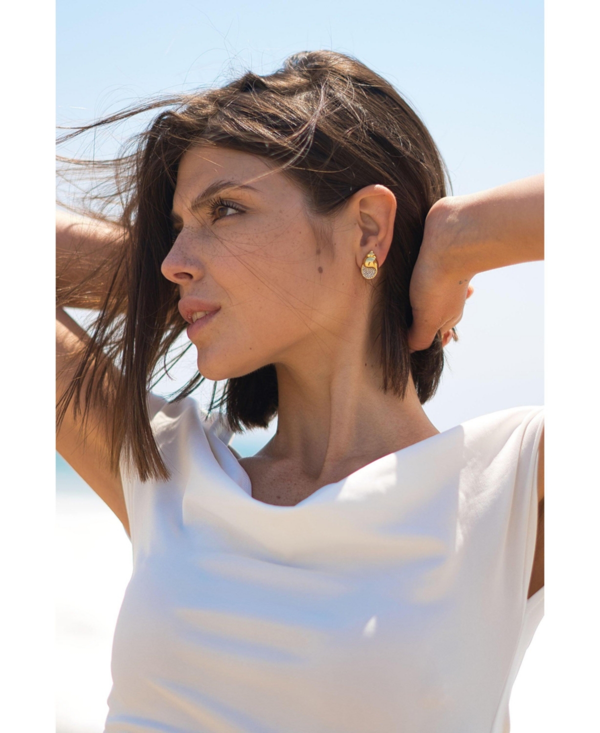 Classicharms Lexi Crystal Seashell Stud Earrings