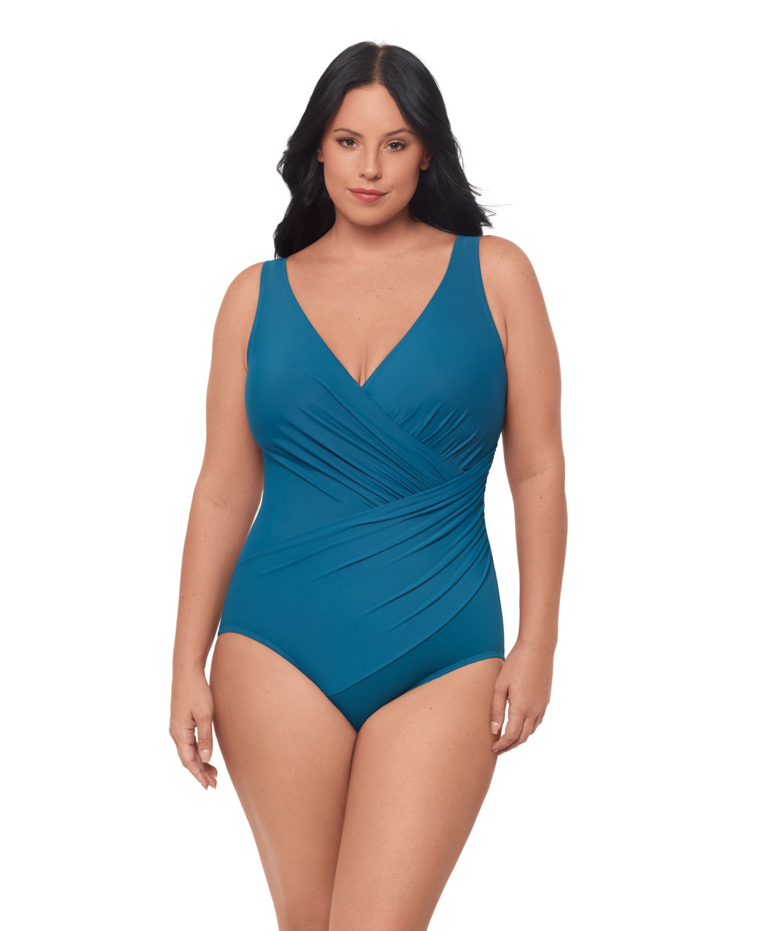 Women's Plus Must Haves Oceanus Tummy Control One-Piece Swimsuit
