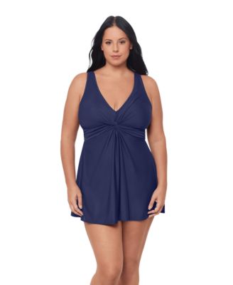Miraclesuit - Plus Size Marais Twist-Front One-Piece Swimdress