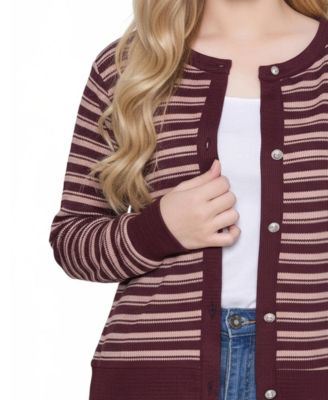 Petite Long Sleeve Ribbed Cardigan Sweater