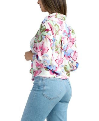 Junior's Resort Print Button-Up Shirt