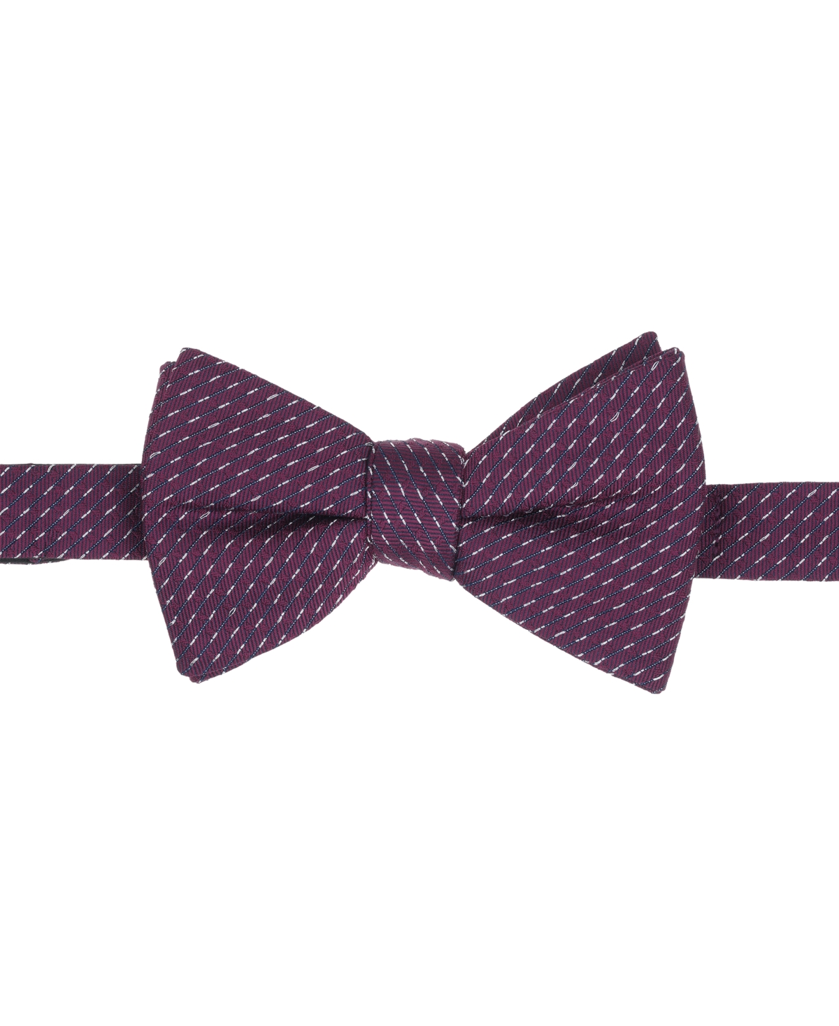 Alfani Men's Regent Stripe Solid Bow Tie And Pocket Square 2-piece Set, Macy's Exclusive In Burgundy