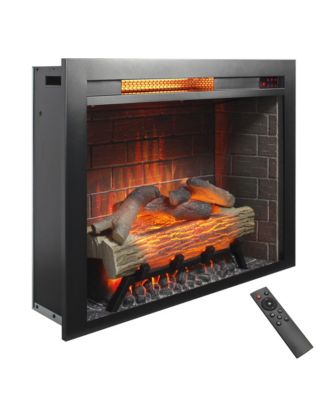 28 inch Infrared Electric Fireplace Insert, Touch Panel Home Decor Heater, Smokeless Firebox With fixed Trim Kit.With Crackling Sound