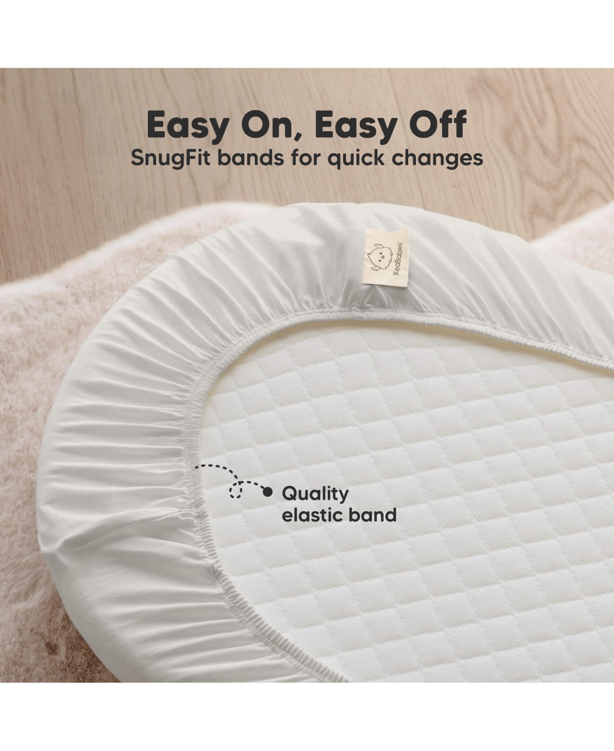 KeaBabies 2pk Soothe Waterproof Bassinet Sheets for Girls, Boys, 33x17 Universal Baby Mattress Protector Cover
