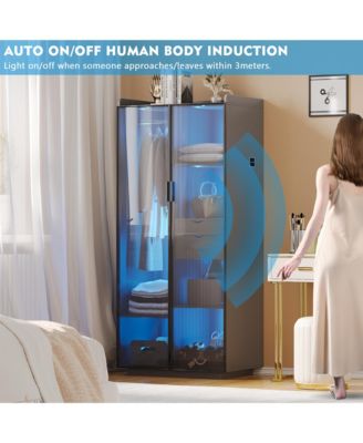 2-Door Wardrobe with LED Lights, Ample Storage, Stylish & Functional