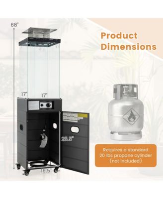 40000 BTU Patio Heater Outdoor Propane Gas Heater with Cover and Wheels