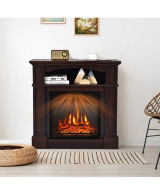 18 Inch 1400W Electric TV Stand Fireplace with Shelf