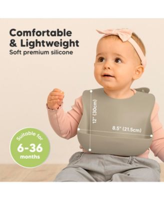 2-Pack Silicone Bibs For Babies, Food Grade Silicone Baby Bibs for Eating, Feeding, Toddler Bibs, Boys, Girls