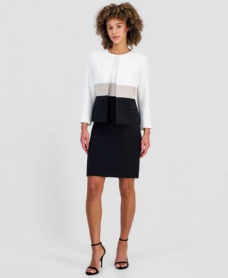 Women's Colorblock Open-Front Blazer