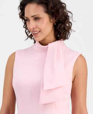 Women's Tie-Neck Sleeveless Sheath Dress