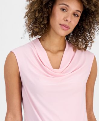 Women's Cowlneck Cap-Sleeve Top