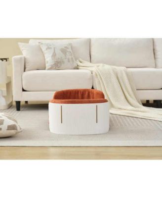 Cat Couch Bed with Mattress Indoor Pet Sofa White Brown