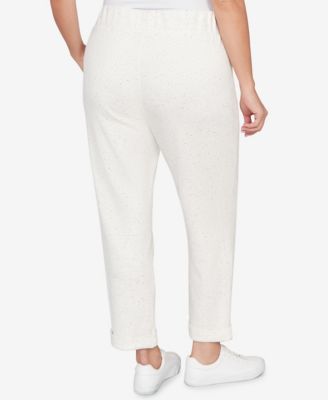 Plus Size Ultra Soft Knit Cuffed Ankle Pants