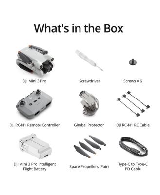 Mini 3 Drone with RC-N1 Remote Controller Bundle with 128GB microSD Card, Shoulder Bag, Anti-Collision Light, Landing Pad